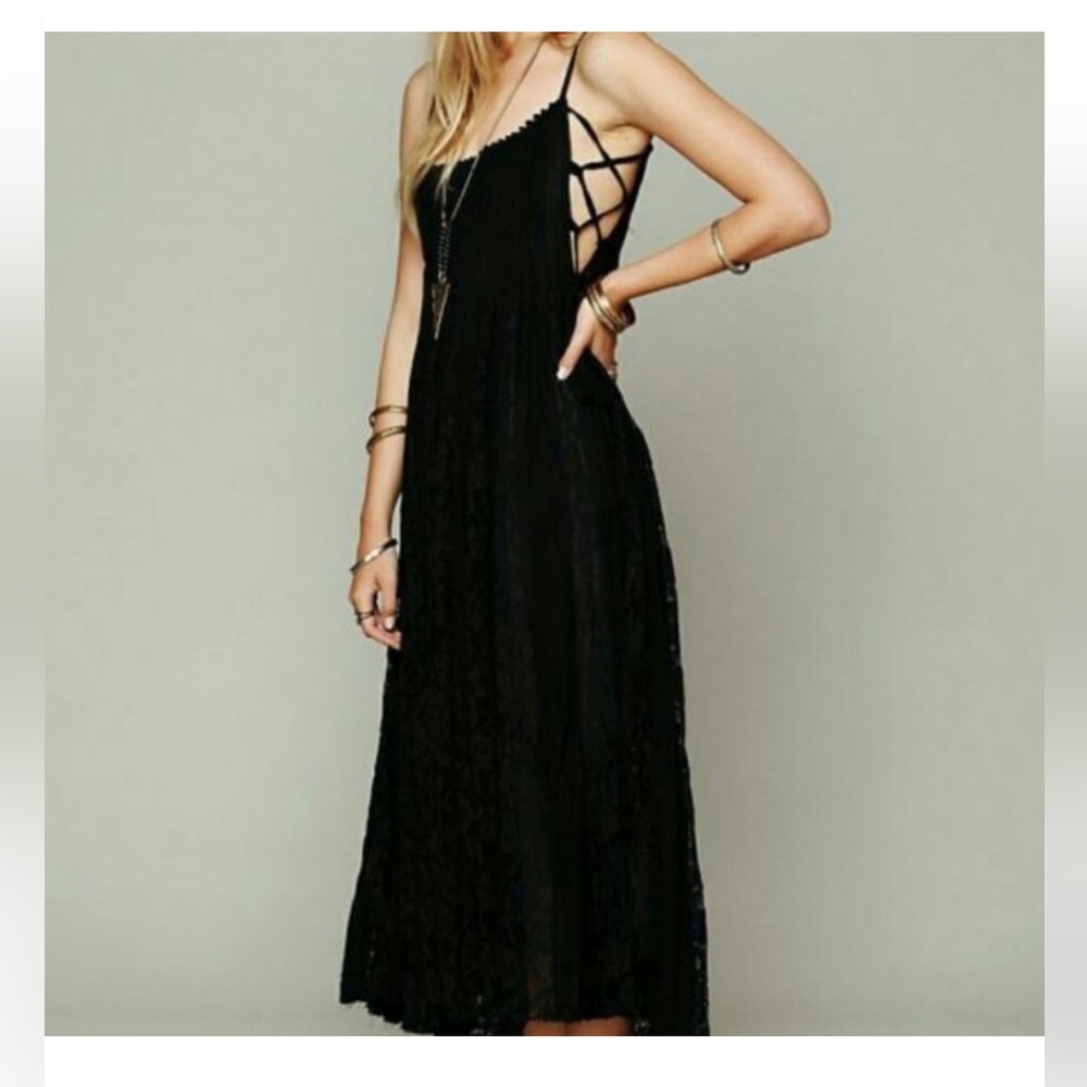 NWOT Free People One Long Net Small Dress Black  (FINAL PRICE)